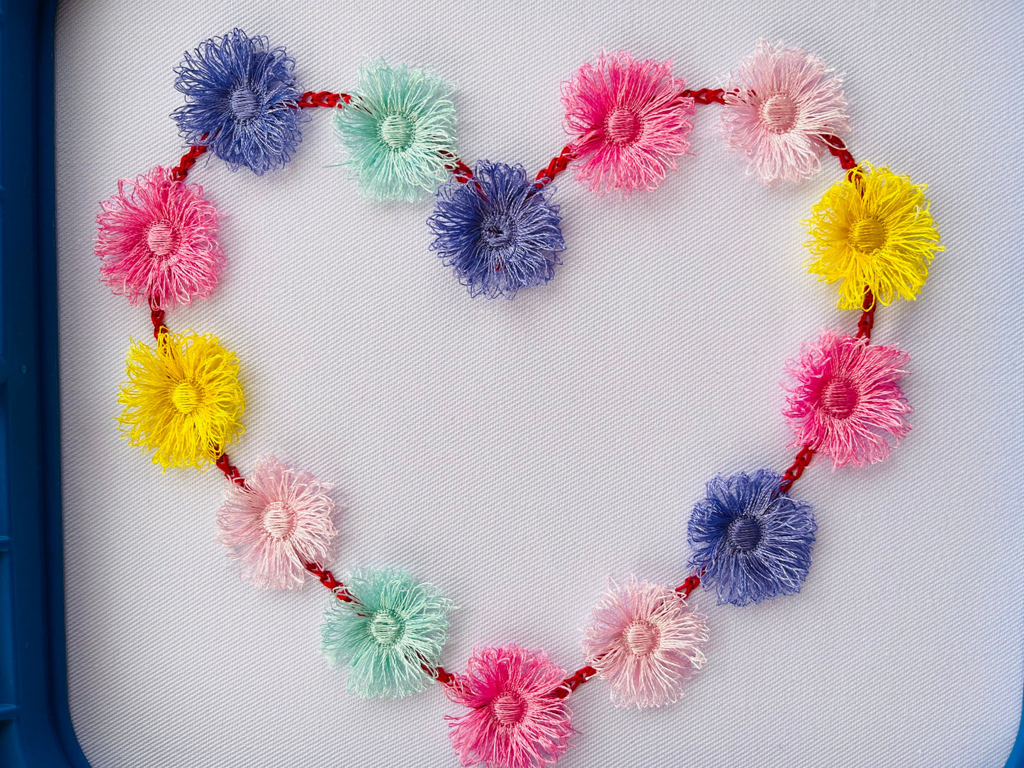 Fringed Pom Poms Valentine Heart