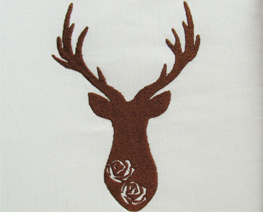 Buck Deer Embossed Flowers