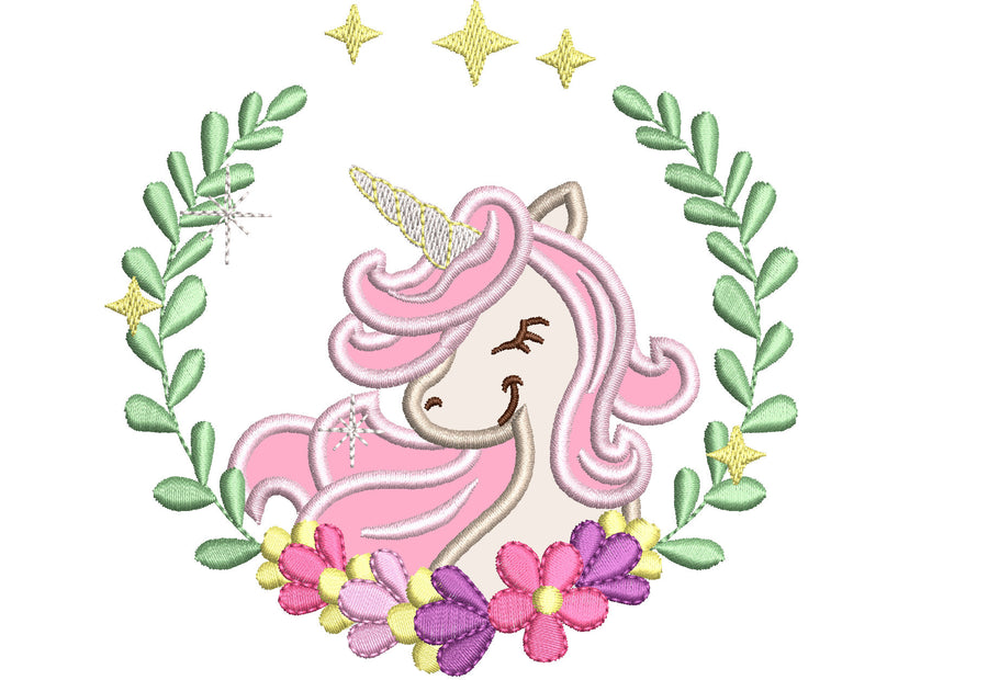 Unicorn Princess Floral Laurel