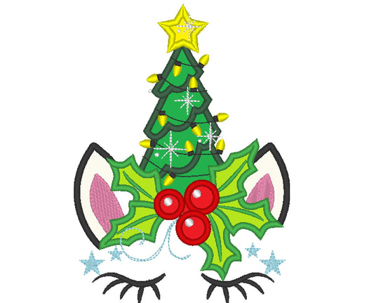Christmas Tree Unicorn Head