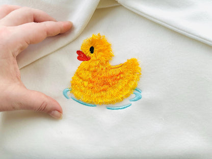 Fringed Rubber Duck Swimming