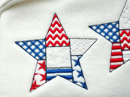 Patchwork Patriotic Star Outline