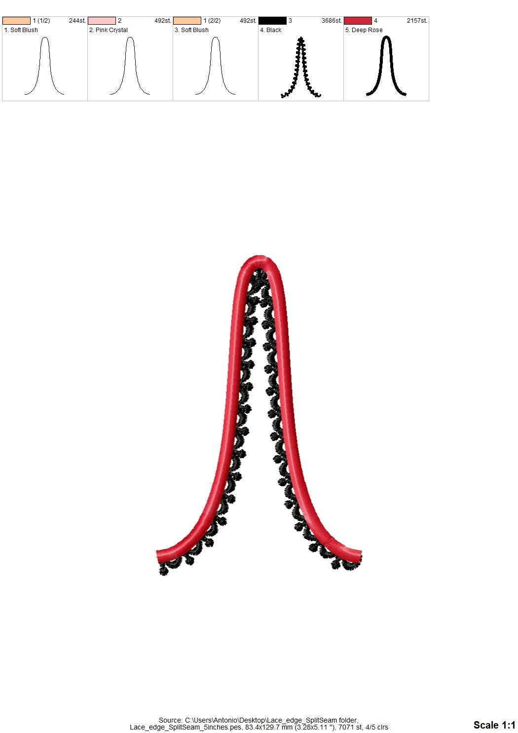 Elegant Lace Edge Split Side Seam