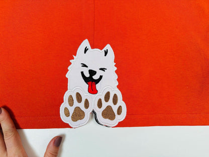 Cute Dog Puppy Paw Cutout Applique