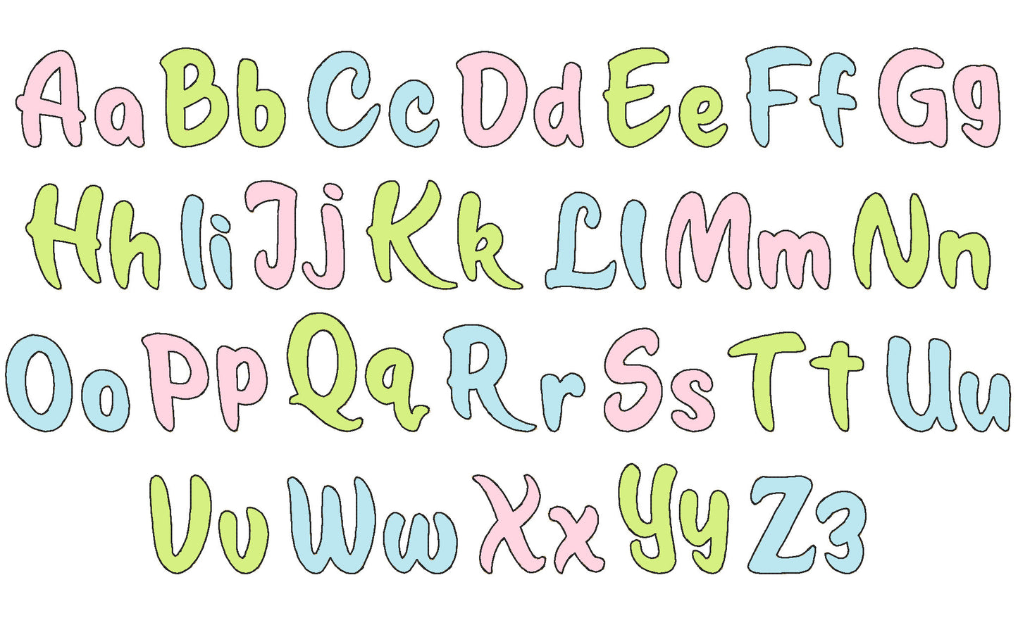 Raggedy Edge Applique Font Olaf