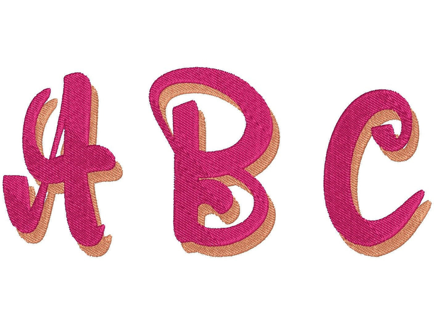 Adeline Script Shadow Font Fill Stitch