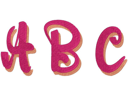 Adeline Script Shadow Font Fill Stitch