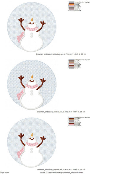 Embossed Towel Snowman