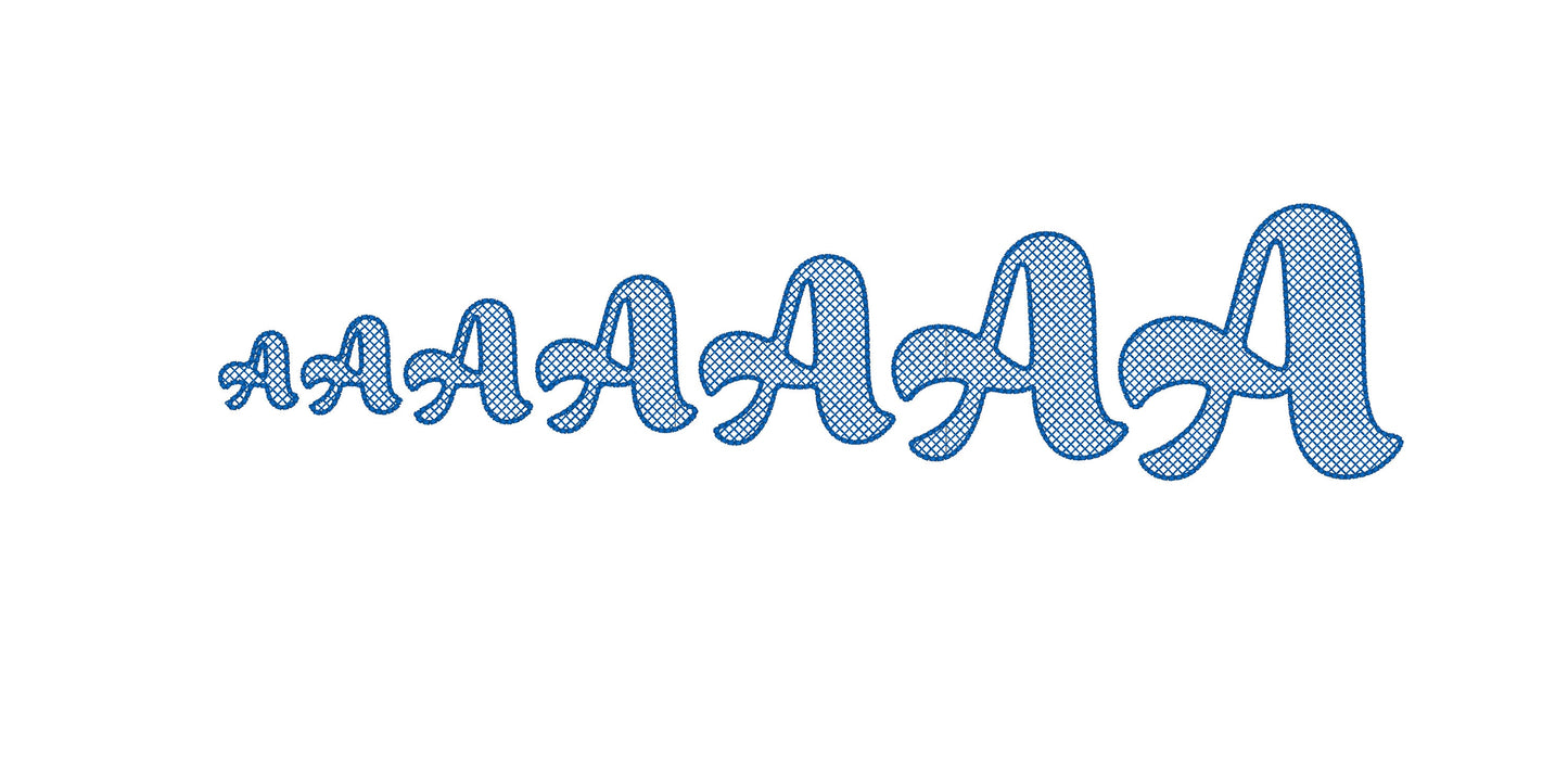 Puffy Bean Stitch Outline Handwritten Font