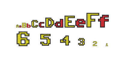 Fill Stitch Miner Bricks Pixel Font