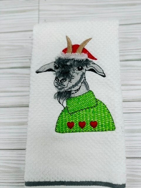 Fringed Christmas Farm Goat