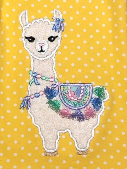 Llama Applique Fringed Tassels
