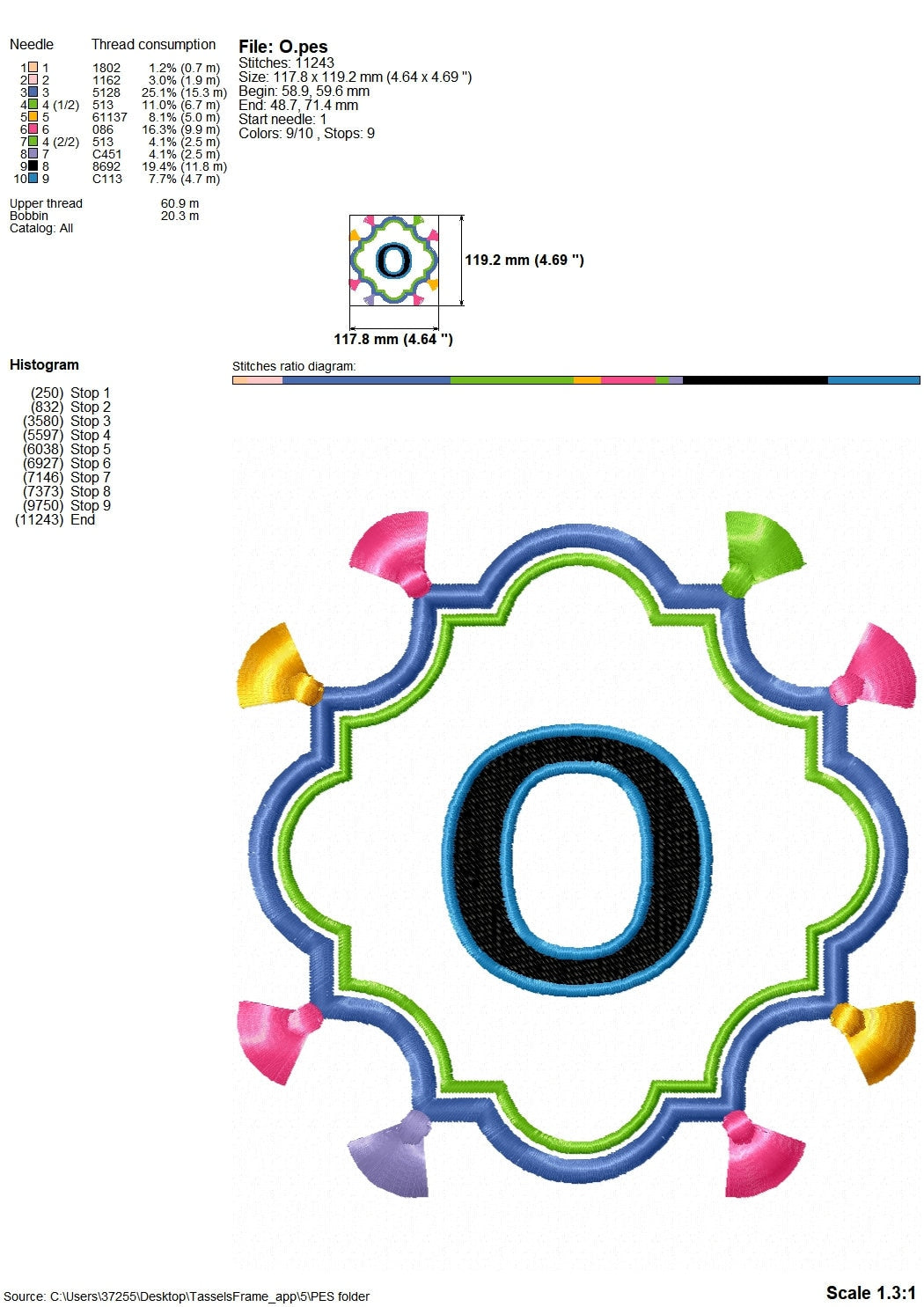 Fringed Tassel Monogram Frame