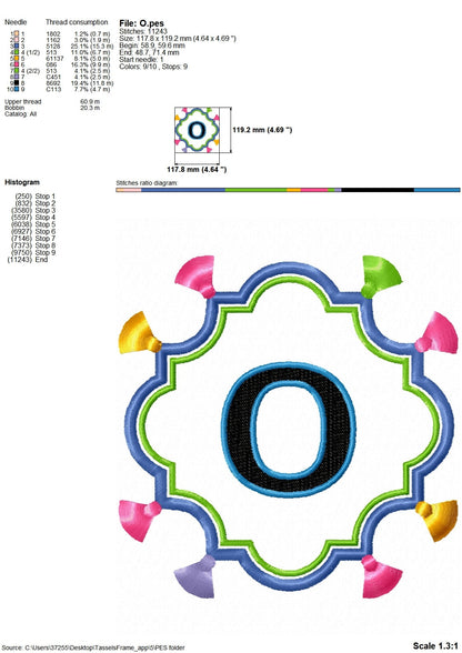 Fringed Tassel Monogram Frame