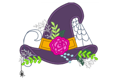 Shabby Chic Floral Halloween Witch Hat