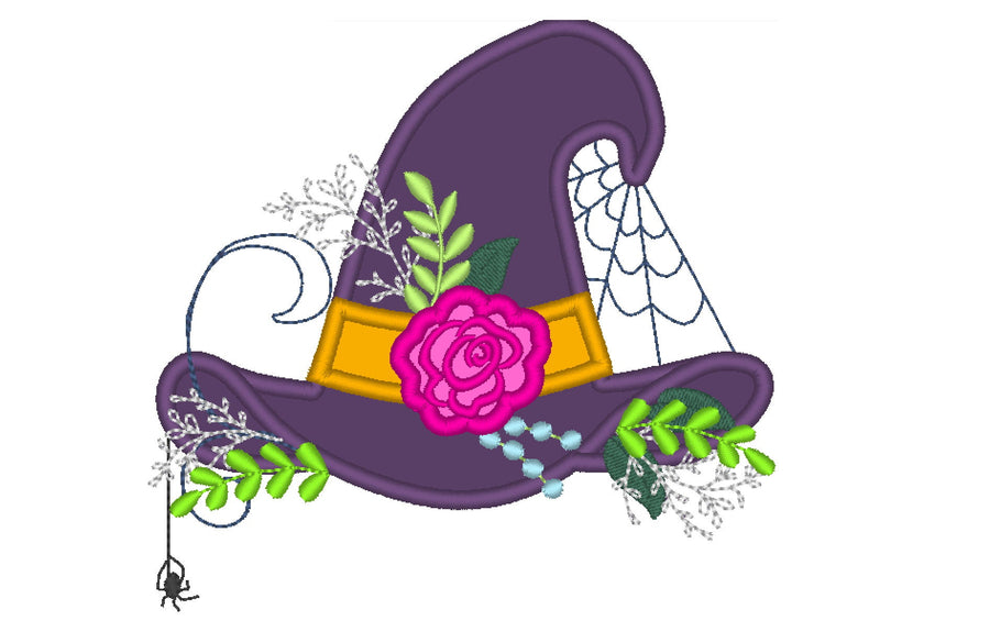 Shabby Chic Floral Halloween Witch Hat