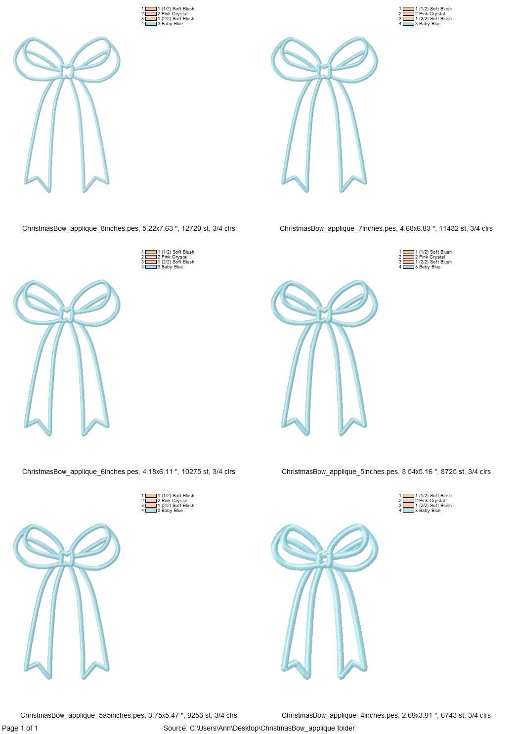 Classic Side Seam Bow Applique