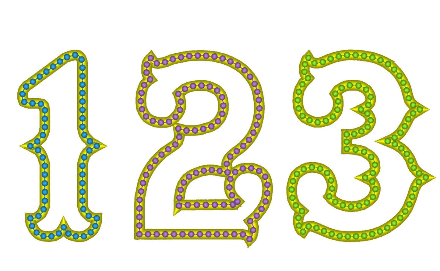 Circus laterns! Wide satin stitch birtday clown Numbers, machine