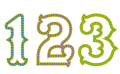 Circus laterns! Wide satin stitch birtday clown Numbers, machine