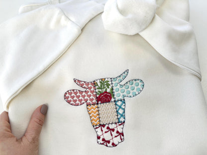 Patchwork Patterned Cow Head