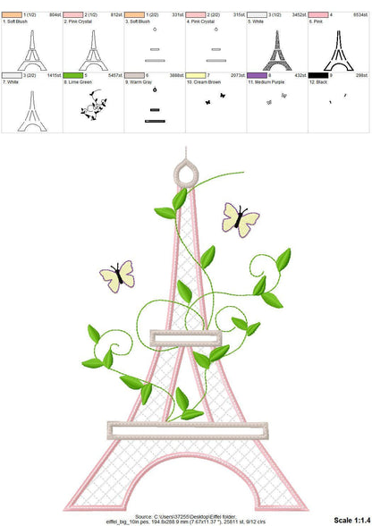 Romantic Eiffel Tower Applique