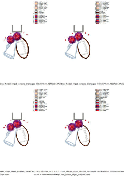 Cheerleader Fringed Pom Poms Football