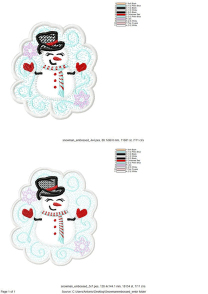 Snowman Embossed Terry Towel