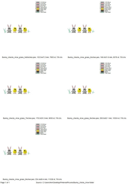 Fringed Easter Bunny and Chick 4 in a row