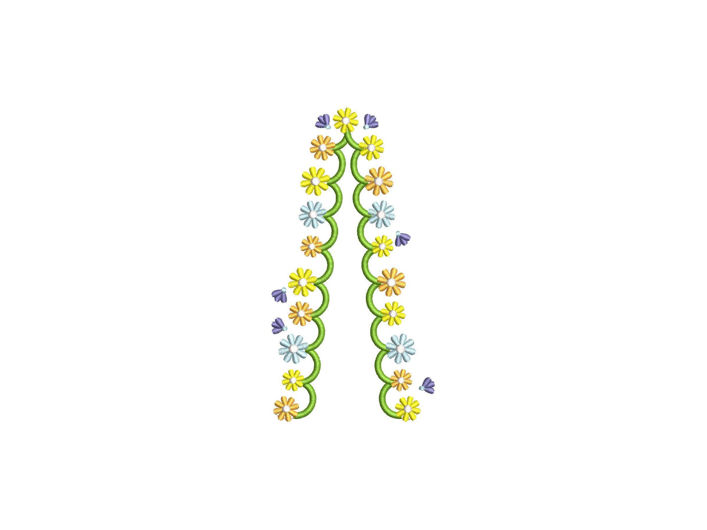 Spring Floral Scalloped Split Side Seam