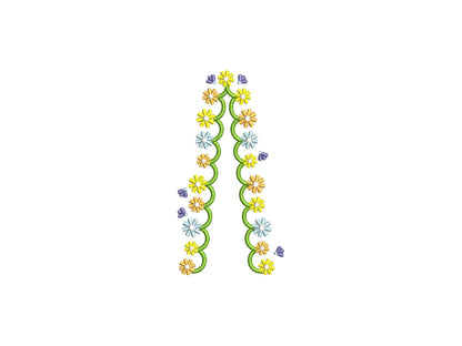 Spring Floral Scalloped Split Side Seam