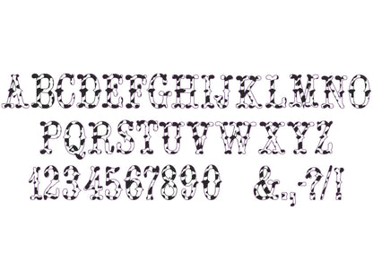Cow Spots Patterned Fishtail Font