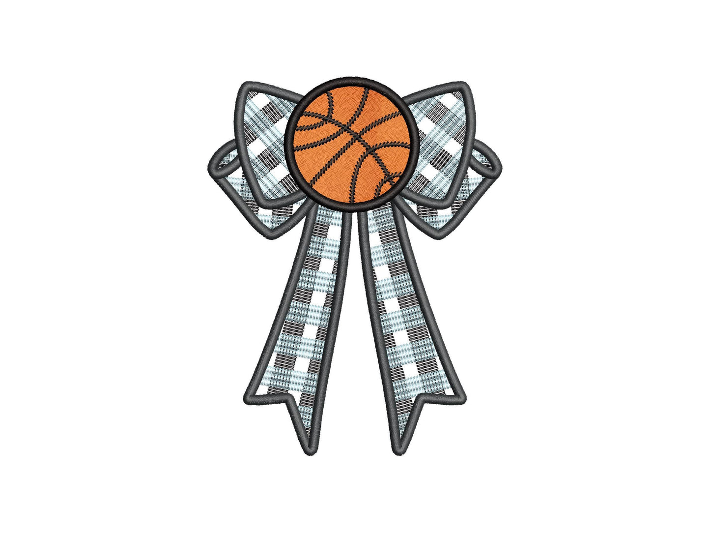Basketball Sports Gingham Plaid Patterned Bow