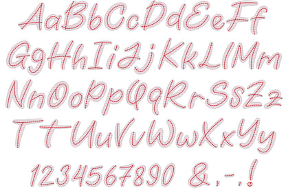 Quick Light Stitch Sketch Font with Bean Stitch on Top