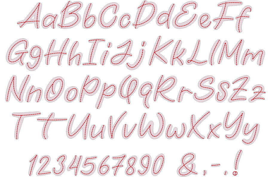 Quick Light Stitch Sketch Font with Bean Stitch on Top
