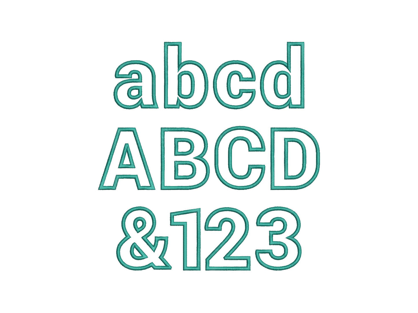 Satin Stitch Outline Block Font Applique