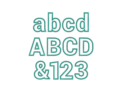 Satin Stitch Outline Block Font Applique