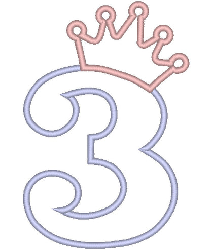 Little Princess Crown Birthday Numbers