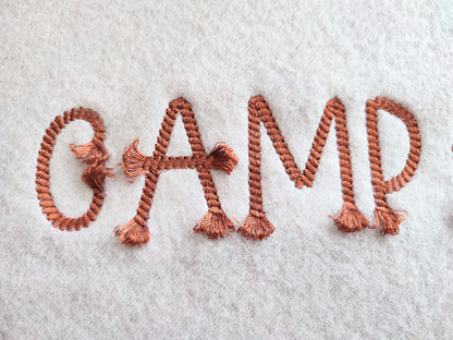 Rope stitch FONT with fringed ends tassel alphabet letters numbers