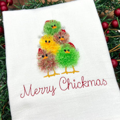 Fringed Little Chicks with Santa Hat