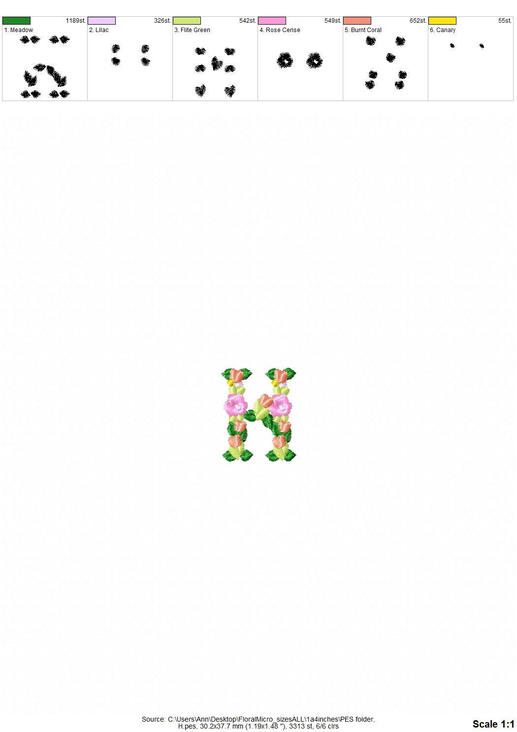 Mini Roses Floral Font