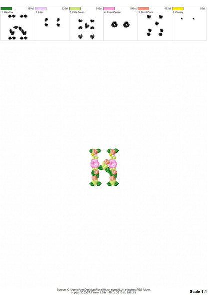 Mini Roses Floral Font