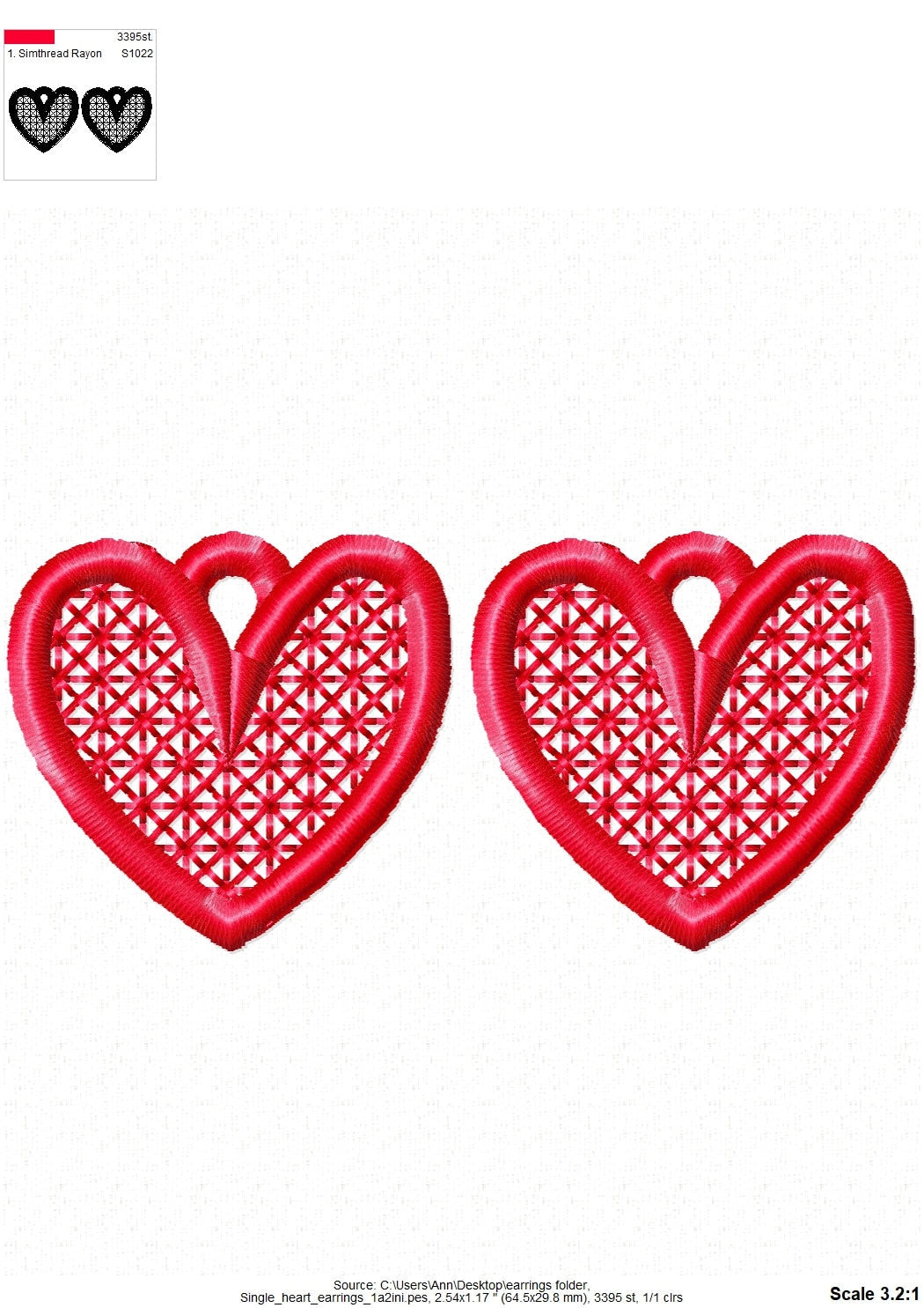 Valentine Heart Earrings Set