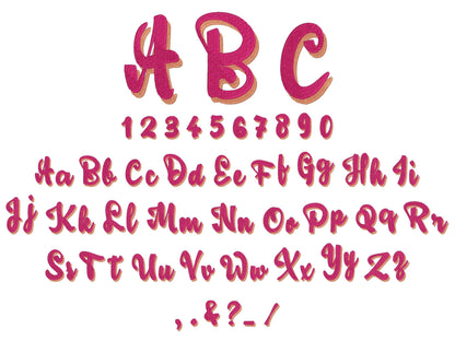 Adeline Script Shadow Font Fill Stitch