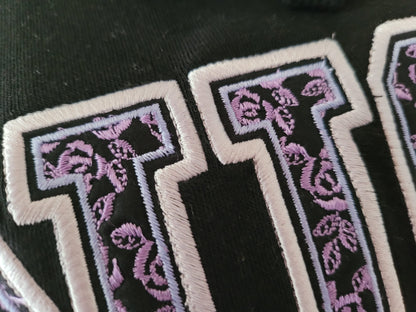 Girls Sport Rose Lace Patterned Font Applique