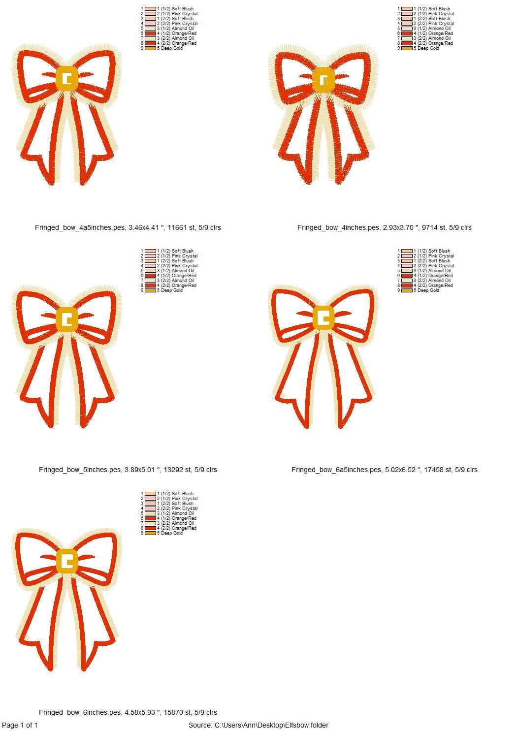 Fringed Santa Claus Bow Applique