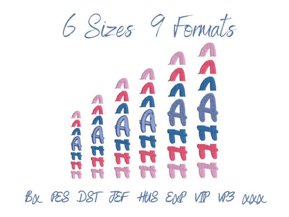 Stacked Font, BX included! fill stitch and outline alphabet letters,