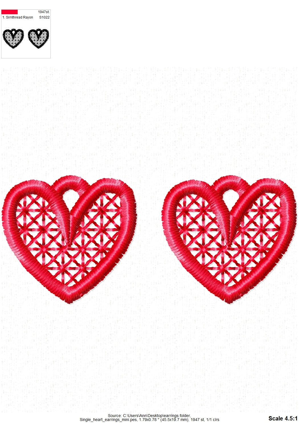 Valentine Heart Earrings Set