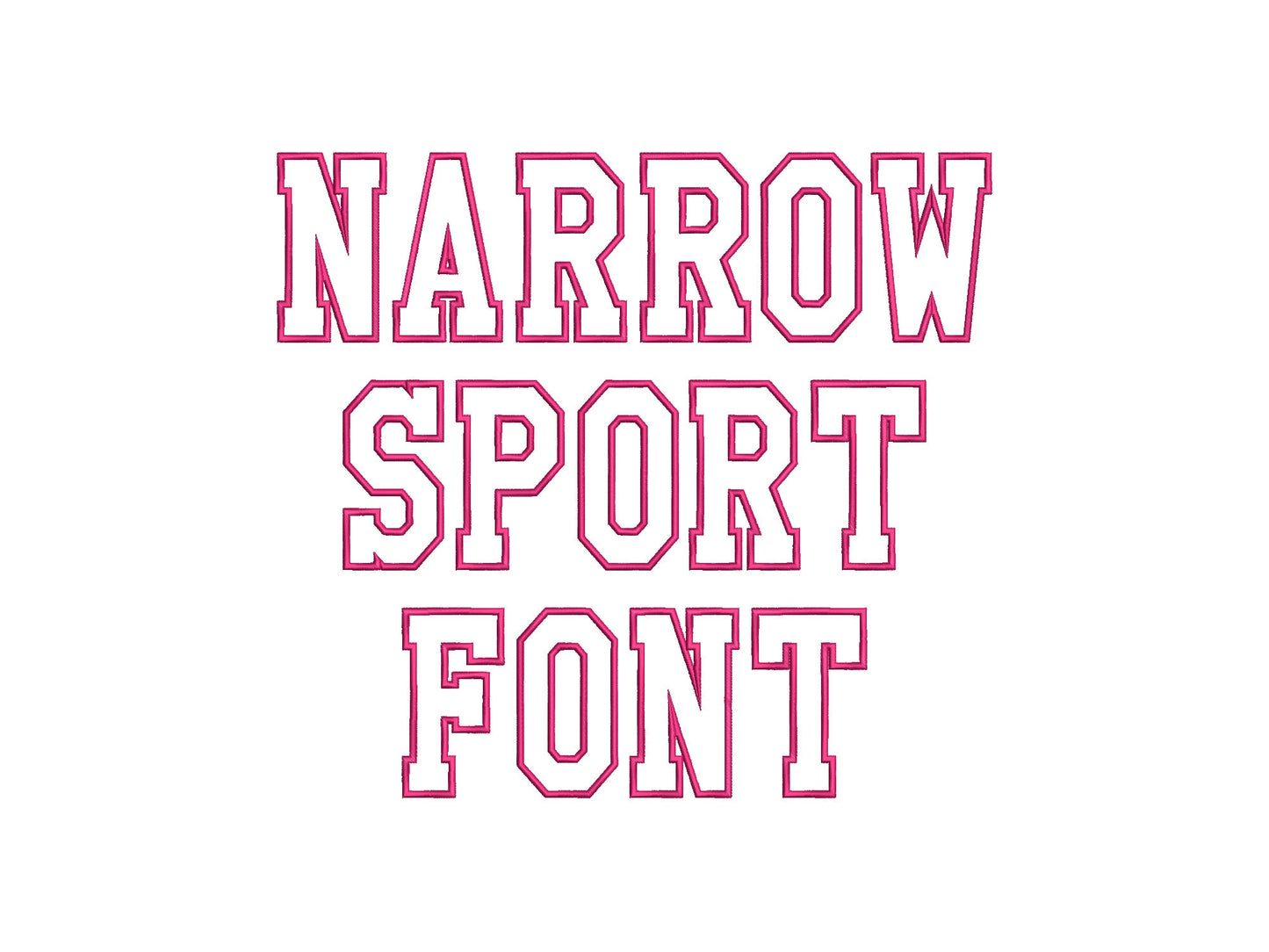 Narrow Varsity Athletic Sport Font Applique