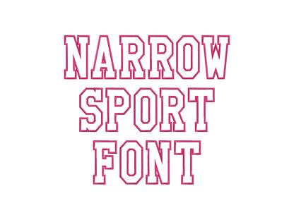 Narrow Varsity Athletic Sport Font Applique