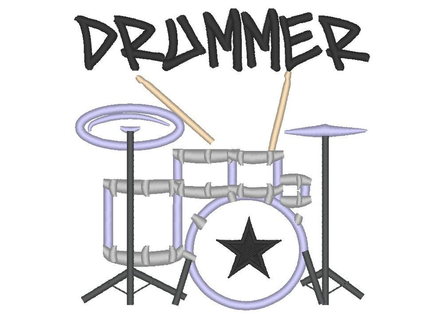 Drummer and Drum Applique
